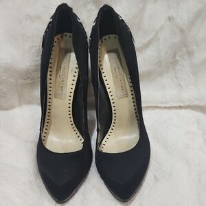 Stella McCartney Black Satin Heels